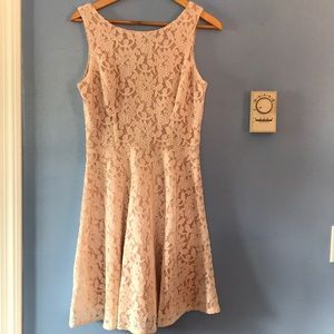Blush lace bridesmaid dress, size M
